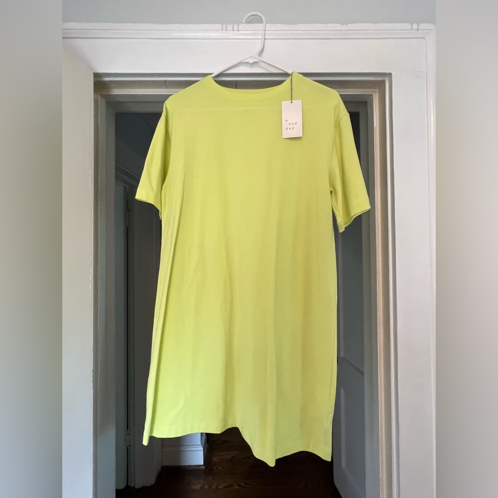 NWT lime green cotton sheath dress